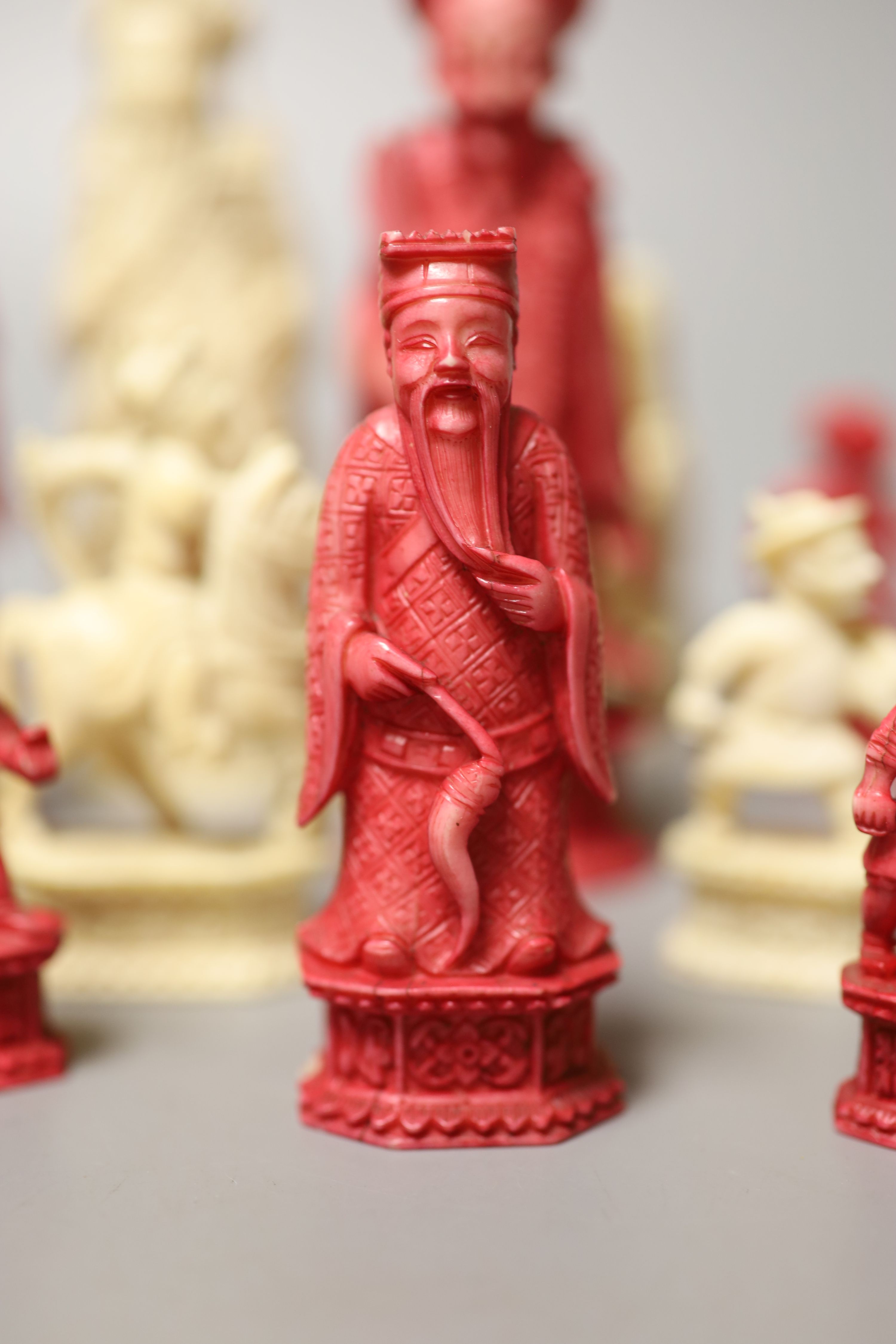 A Cantonese ivory part chess set